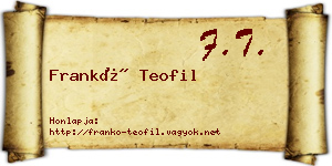 Frankó Teofil névjegykártya